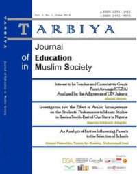 Tarbiya
Journal of Education in Muslim Society